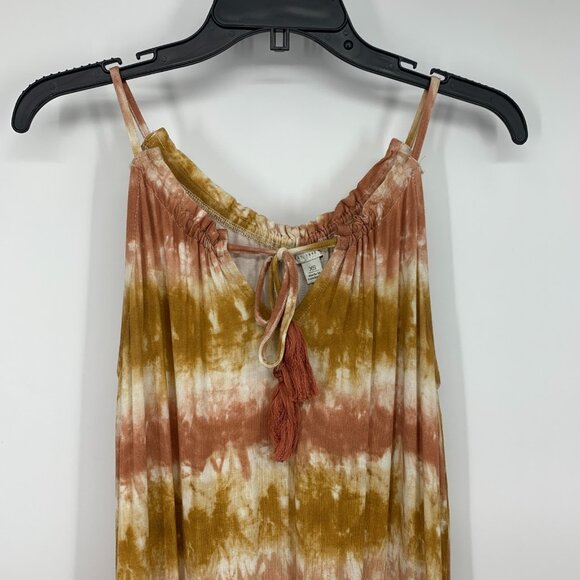 Cato Dress Tie Dye Stripe Maxi Tassel Tie Neck Sleeveless Stretch - Picture 2 of 10